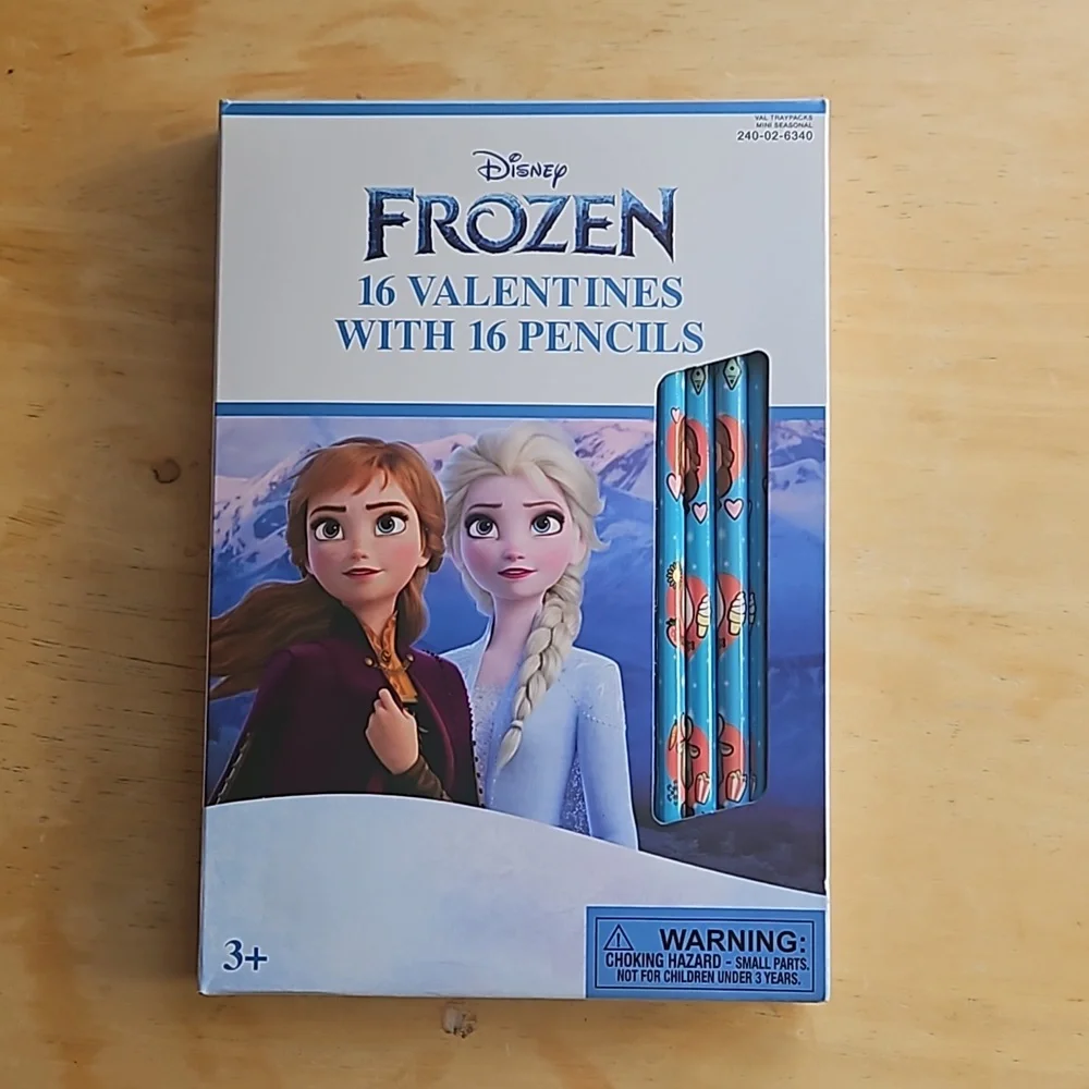 DISNEY FROZEN 16 VALENTINE'S WITH PENCILS